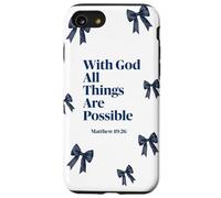 Verset biblique Matthieu 19 26 avec nœuds Bleus chrétiens Coque pour iPhone SE (2020) / 7/8