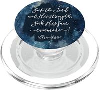 Verset de la Bible chrétien Cherche Le Seigneur et sa Force PopSockets PopGrip pour MagSafe