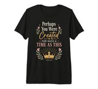 Verset de la Bible chrétienne Citation Esther Couronne Florale Foi T-Shirt Haut de Gamme