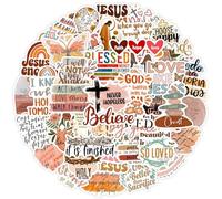 Verset de la Bible Faith Jesus Loves You Christian Religieux Catholiques Tickers pour enfants et adultes Fournitures d'étude de la Bible Bouteille d'eau Autocollants Dieux 50 pièces