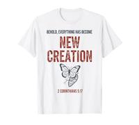 Verset de la Bible Foi Chrétienne Nouvelle Création Papillon T-Shirt