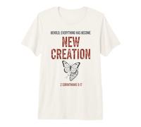 Verset de la Bible Foi Chrétienne Nouvelle Création Papillon T-Shirt Haut de Gamme