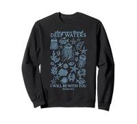 Verset de la Bible Océan Graphique Eau Profonde Isaiah 43:2 Christian Sweatshirt