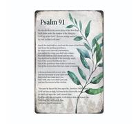 Verset de la Bible Psaume 91 Cadeau chrétien - Décoration murale inspirante - Écriture murale en bois à suspendre pour maison, bureau, salle de bain, chambre à coucher, décoration murale 20,3 x 30,5
