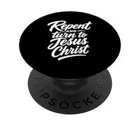 Verset de la Bible Repentez-Vous et tournez-Vous vers Jésus-Christ PopSockets PopGrip Adhésif