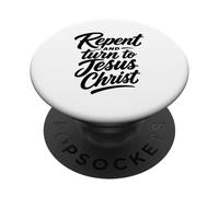 Verset de la Bible Repentez-Vous et tournez-Vous vers Jésus-Christ PopSockets PopGrip Adhésif