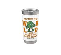 Verset de la foi chrétienne « Go Into the World » de la Bible Gobelet isotherme en acier inoxydable double paroi