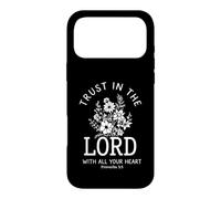 Verset Floral de la Bible chrétienne « Trust in The Lord » Coque pour iPhone 17 Pro Max