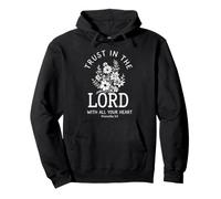 Verset Floral de la Bible chrétienne « Trust in The Lord » Sweat à Capuche