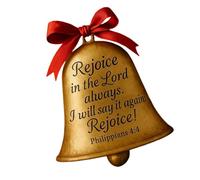 Versets de la Bible antirouille - Cloches de Noël - Décoration à suspendre en métal pour le Nouvel An - Fournitures de fête à la maison - Décoration de Noël