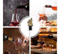 Verseur À Vin Wolf Head - Bec Verseur À Vin Wolf Head | Galvanoplastie Ŵolf Hêad Wíne Veŕseur, Ŵolf Hêad Wíne Aérateur Veŕseur Pour Whisky Et Bar À Cocktails, Bouchon De Liqueurs Animales Pour