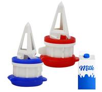 Verseur Bouteille de Lait - Lot 2 Bouchons Verseurs Faciles | Structure ABS Solide, Couvercles Antifuite avec Bec Souple, Accessoire Pratique pour Boissons en Magasin Laitier ou Maison, 3x6cm