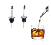 Verseur d'alcool,2 pièces Bec Verseur de Bouteille en Acier Inoxydable Premium avec capuchons anti-poussière en silicone pour bouteilles de vinaigre de sirop de café à l'huile d'olive.
