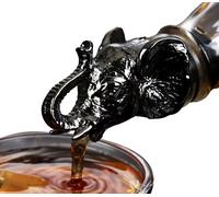 Verseur de bouteilles d'eau-de-vie en acier inoxydable | Verseur de vin avec motif d'éléphant | Doseur noir | Verseur de spiritueux | Bouchon de bouteille d'huile | Verseur d'eau-de-vie | Verseur d'hu