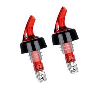 Verseur de vin de 45 ml, 2 pièces, étanches pour une, Red | Conception de perles métalliques pour un versement uniforme, couvercle de joint de distribution de boissons