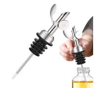 Verseur d'huile d'olive - distributeur avec bec pour bouteilles, distributeur de boissons | accessoire pour verser de précision pondéré réutilisable avec débit contrôlé et vanne anti-goutte, S