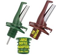 Verseurs de vinaigre et d'huile d'olive Poura avec technologie ClickSeal Becs verseurs - Bouchons anti-poussière intégrés | Utilisez vos propres bouteilles comme distributeurs d'huile et de vinaigre
