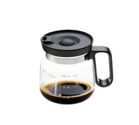 Verseuse à Café Universelle avec Couvercle, Tasse à café en verre de 450 ml, Cafetière en Verre Transparent, Théière en Verre Thermique, Tasse à Café pour Voyage, Collègues, Amis, Anniversaires (Noir)