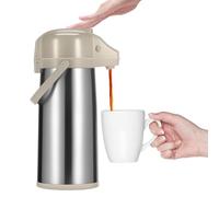 Verseuse à pompe 2 l - à pompe - Pour table à langer - En acier inoxydable - Avec pied rotatif et poignée de transport - Avec une seule main - Idéal comme cafetière