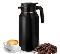 Verseuse Isotherme 2 Litres: Carafe a Café Thermique Avec Fermeture Quick-Press, Carafe a Double Paroi Sous Vide Avec Poignée Et Bec Verseur Pour L'eau Chaude Au Bureau, à L'hôtel Et Au