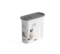 CURVER Verseuse à Croquettes Pour Chat - 2L/1Kg - Rangement Hermétique Anti-Odeurs pour Nourriture pour Chats et petits animaux- 20,6x8,7x19,3 cm - Blanc