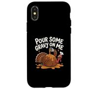 Versez Gravy on Me Funny Thanksgiving Happy Turkey Gobble Coque pour iPhone X/XS