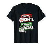 Version 1 Honnête Version 2 Envoyable Bureau Sarcastique T-Shirt Graphique avec Valeur