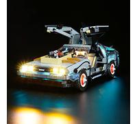 Version 10300 - Kit d'éclairage LED compatible avec la machine à remonter le temps Lego - Modèle de blocs de construction de retour vers le futur - Kit d'éclairage pour Back to The Future Time Machine