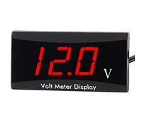 [Version améliorée] Kinstecks Moto Voltmètre DC 12V Numérique Voltmètre Jauge Affichage LED Tension Meter pour Moto Voiture Batterie Tension Moniteur-Rouge