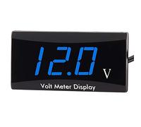 [Version améliorée] Kinstecks Moto Voltmètre DC 12V Numérique Voltmètre Jauge Affichage LED Tension Meter pour Moto Voiture Batterie Tension Moniteur-Bleu
