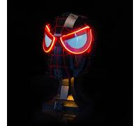 Version avec contrôle de la lumière - Kit d'éclairage compatible avec Lego Miles Morales - Masque 76329 (pas de modèle) - Kit d'éclairage LED compatible avec Lego Miles Morales - Jouet créatif