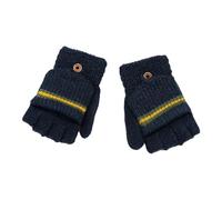 Version coréenne des gants rayés demi-doigts pour homme et enfant - Rouge brique - Taille unique - Pour l'entraînement, le ski, la course à pied, les fêtes sportives - La vie quotidienne (bleu marine