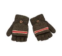 Version coréenne des gants rayés demi-doigts pour homme et enfant - Rouge brique - Taille unique - Pour l'entraînement, le ski, la course à pied, les fêtes, la vie quotidienne (vert, A)
