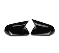 Version Europe et Amérique pour Ford pour Mustang 2015-2024 paire de capuchons rétroviseurs couvercle rétroviseur d'aile latérale voiture en corne bœuf Cache rétroviseur latéral(EU-No light-Black)
