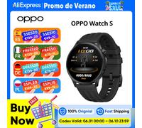 Version européenne OPPO Watch S smartwatch, écran AMOLED 1,46'', 10 jours d'autonomie, surveillance de la fréquence cardiaque, analyseur ECG, SpO2, NFC, Galileo Phantom Black
