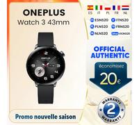 OnePlus Montre connectée OnePlus Watch 3 43mm – Acier inoxydable AMOLED GPS IP68 – Noir