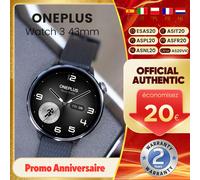 OnePlus Montre connectée OnePlus Watch 3 43mm – Acier inoxydable AMOLED GPS IP68 – Noir