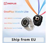 Version globale de la montre connectée OnePlus Watch Lite, écran AMOLED de 1,46'', jusqu'à 10 jours d'autonomie, GPS double bande, appels Bluetooth Silver