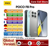 Version Globale du Smartphone POCO F8 Pro 5G Snapdragon ® 8 Elite Écran AMOLED 6,59 pouces pour la protection des yeux, HyperCharge 100W, 6210mAh, IP68, NFC Titanium Silver