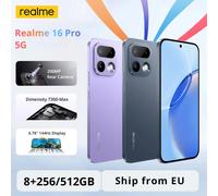 Version Globale du Smartphone Realme 16 Pro 5G, Appareil Photo 200MP, Écran AMOLED 6.78'' 144Hz, Processeur MTK Dimensity 7300 MAX, Batterie 6500mAh, NFC 8GB+256GB Grey