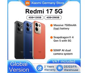 Version Globale du Smartphone Redmi 17 5G, Écran 6.9', Processeur Snapdragon@ 4 Gen 5 avec 5G, Batterie 7500mAh, Charge Turbo 45W Bleu