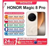 Version Globale HONOR Magic 8 Pro 5G Smartphone 12+512GB Snapdragon 8 Elite Gen 5 Écran OLED 6.71'' 120Hz Caméras IA 200MP Charge Super Rapide 100W Téléphone Portable Nouveauté 2026 Or du lever du sol