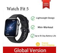 Version globale HUAWEI Watch FIT 5 Montre connectée compatible avec iOS et Android Autonomie de 10 jours Surveillance de la fréquence cardiaque et du sommeil GPS Black