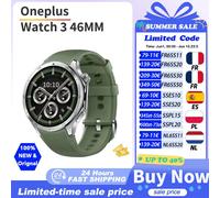 Version globale OnePlus Watch 3 46 mm, montre connectée OnePlus, écran AMOLED 1,5 pouces, mémoire 32 Go, Snapdragon W5, Wear OS par Google, IP68 Emerald