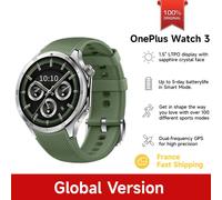 Version Globale OnePlus Watch 3 46MM Montre Connectée Écran AMOLED 1,5 pouces Mémoire 32 Go Snapdragon W5 Wear OS par Google IP68 Obsidian