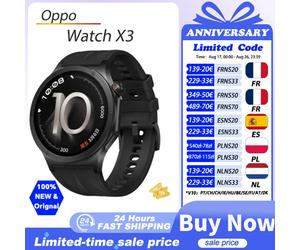 Version Globale OPPO Watch X3 Montre Intelligente Boîtier en Alliage de Titane Ultra-Léger Écran AMOLED LTPO 1,50'' Autonomie de 16 Jours NFC IP68 Obsidian Black only