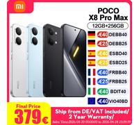 Version Globale POCO X8 Pro Max Téléphones Mobiles Écran AMOLED Ultra-lumineux 6,83 " 1,5K 120Hz 50MP Light Fusion 600 avec OIS et Coque Blanc