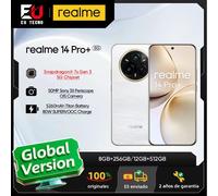 Global Version realme 14 Pro+ 5G Smartphone Snapdragon7s Gen 3 Batterie 5260mAh 80W SUPERVOOC Charge Sony 3X Periscope OIS Camera Suède gris