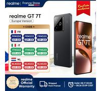 Version globale realme GT 7T 5G AI Smartphone Mediatek Dimensity 8400 Max Écran AMOLED 6,8 pouces Batterie 7000 mAh Charge 120W IceSense Black