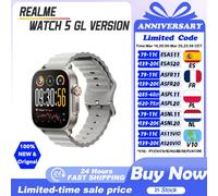Version globale realme watch 5 1,97" AMOLED 460mAh Autonomie de 14 jours Plus de 300 thèmes Prise en charge du GPS GNSS Étanche IP68 Black Titanium